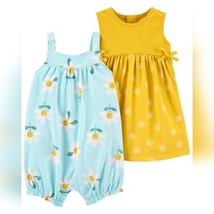 NWT Carter's Baby Girl Rompers & Dress SZ 12M